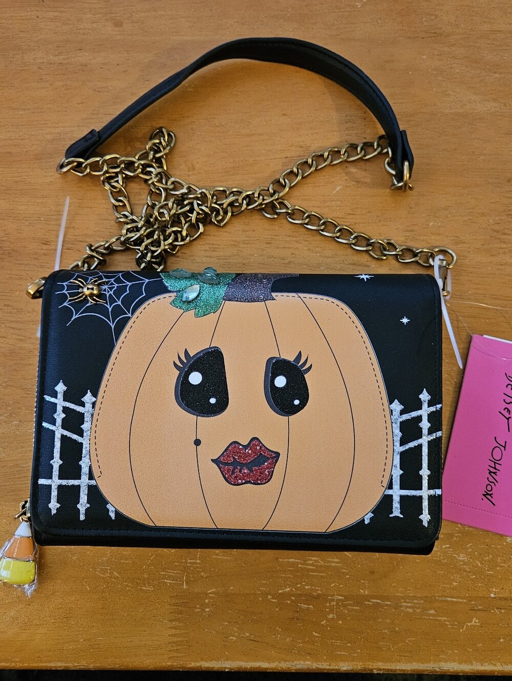 Betsey Johnson Gourdgeous Pumpkin Wallet on Chain